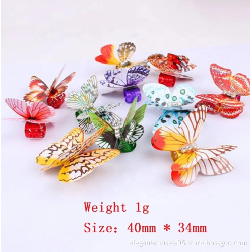 Wholesale Butterfly Hair Braid Dreadlock Beads Colorful Adjustable Hair Cuffs Clips  Hair Styling Jewelry